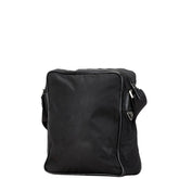プラダ 三角ロゴプレート テスート ショルダーバッグ ブラック ナイロン レザー レディース PRADA 【中古】